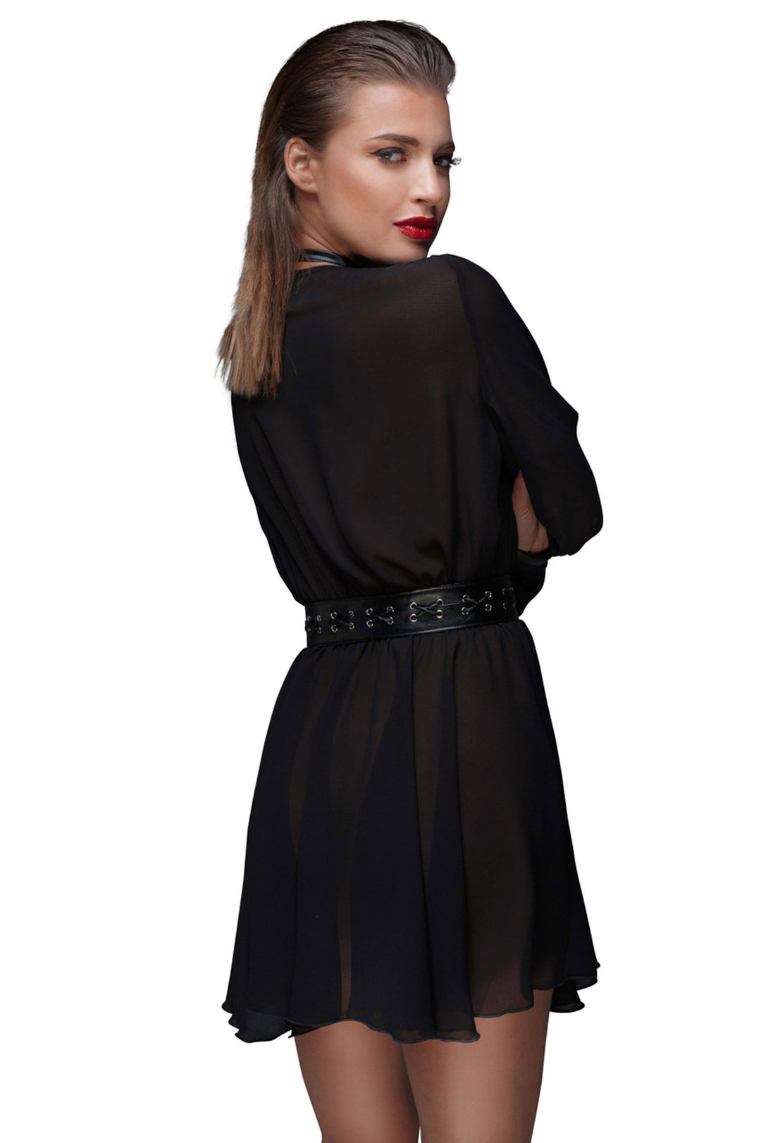 Chiffon Mini-dress with choker