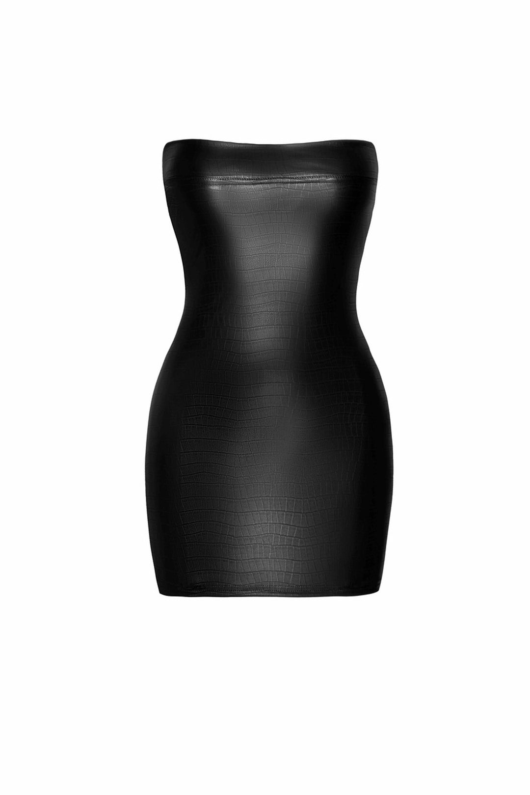 Wild crocodile printed wetlook mini dress