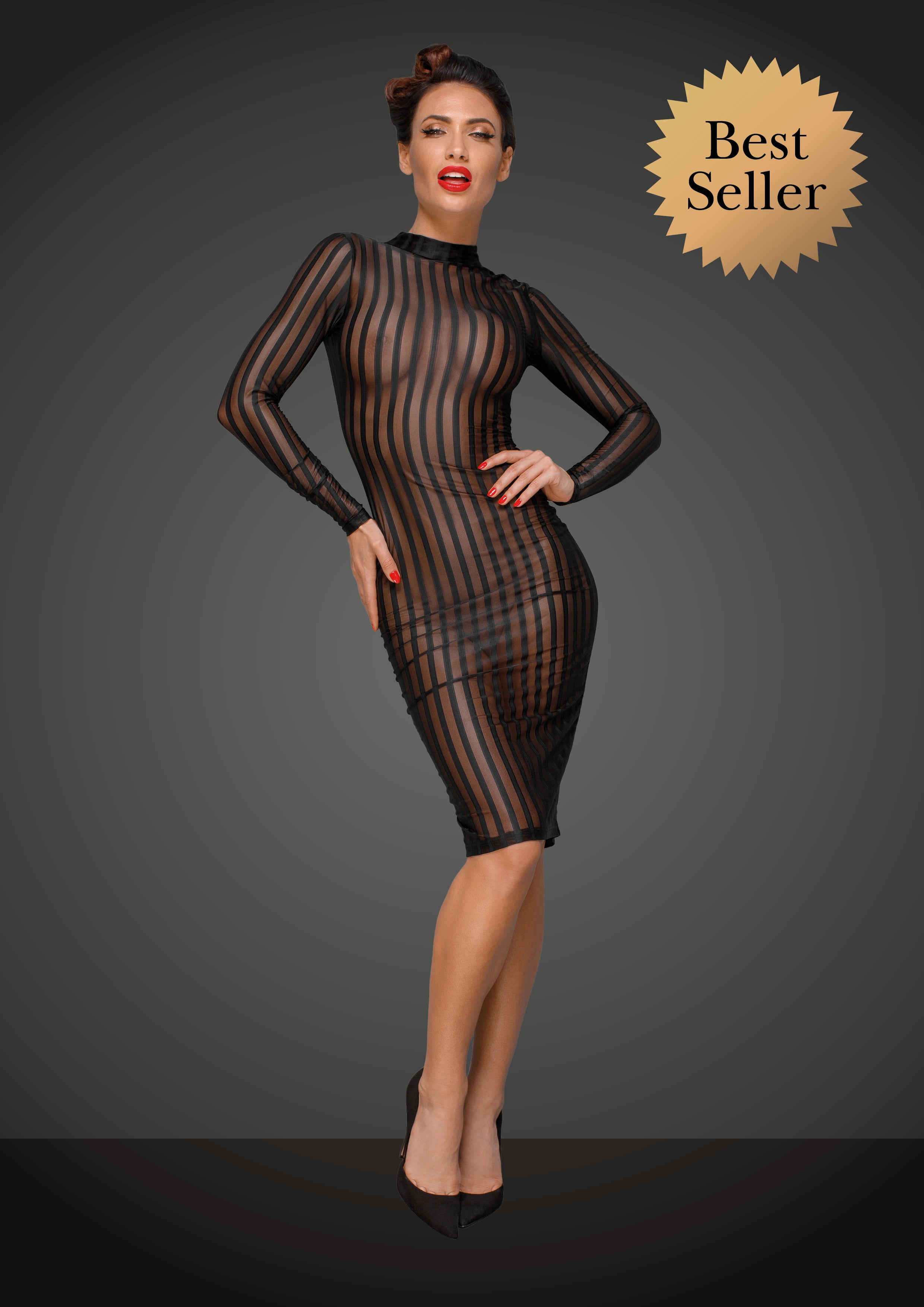 Classic dress made of elastic tulle Noir Handmade Australia