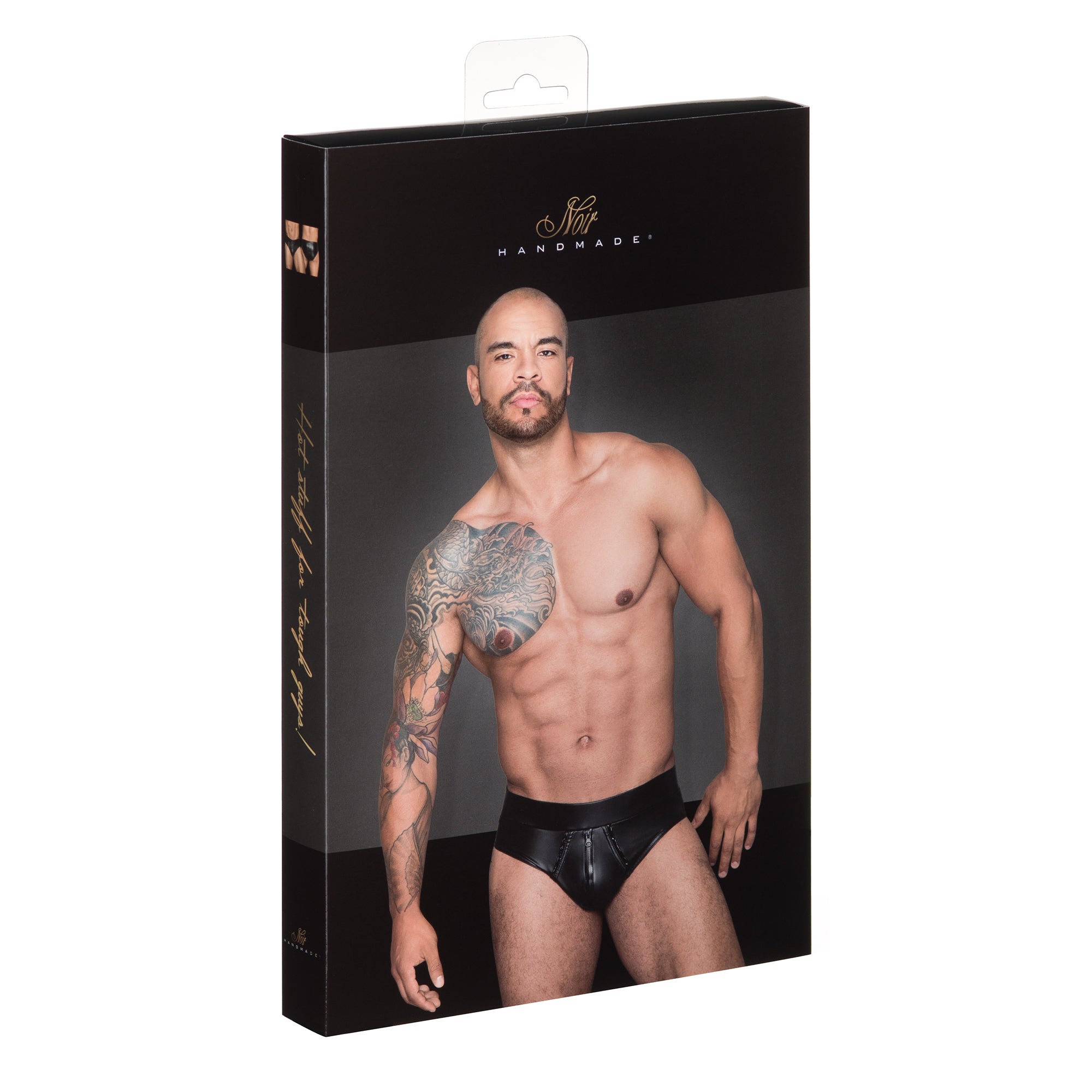 PVC Shorts with Continous Zipper Noirhandmade package