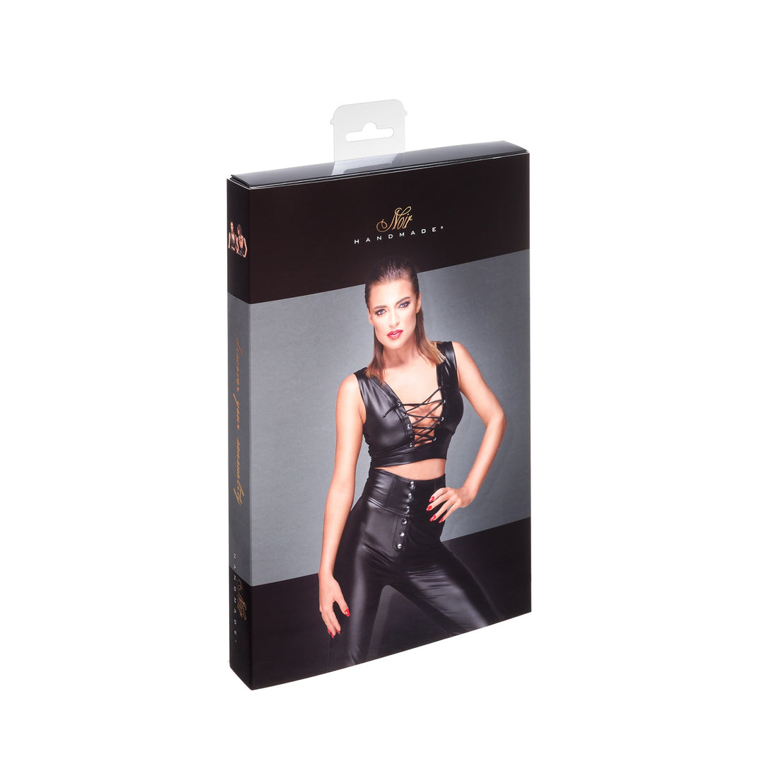 Powerwetlook top with lacing